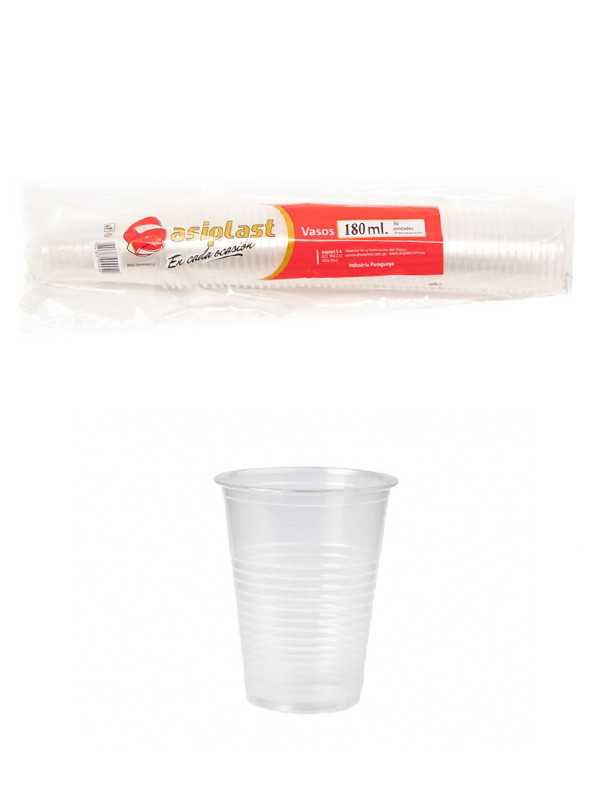 Vaso ASIPLAST 180ml - 100 unid. transparente