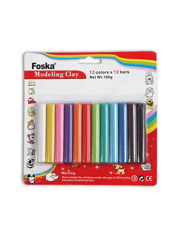 Plastilina Foska x 12 Colores Ref:1005